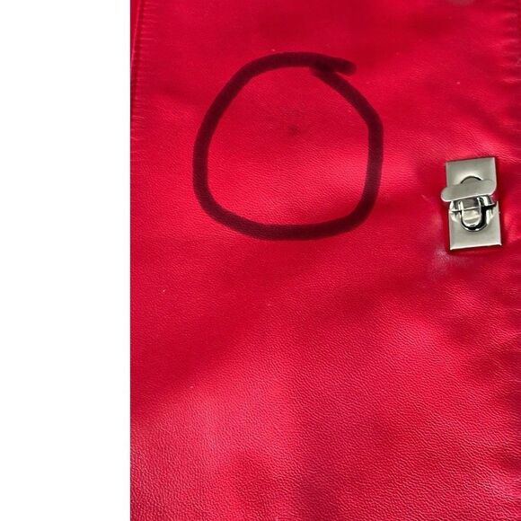 Lisa International Vintage 90s Red Lamb Skin Leather & Knit Sweater Jacket L - Picture 12 of 12